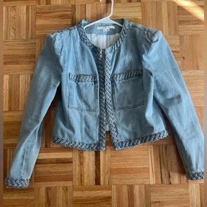 Veronica Beard cropped denim jacket. Size 12. Like new.